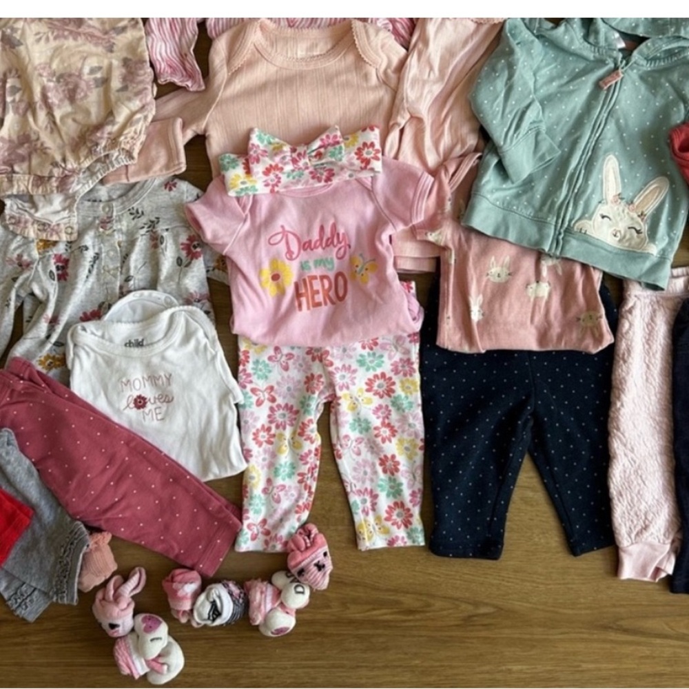 Baby Girl Clothing Bundle with Pink and Floral Designs